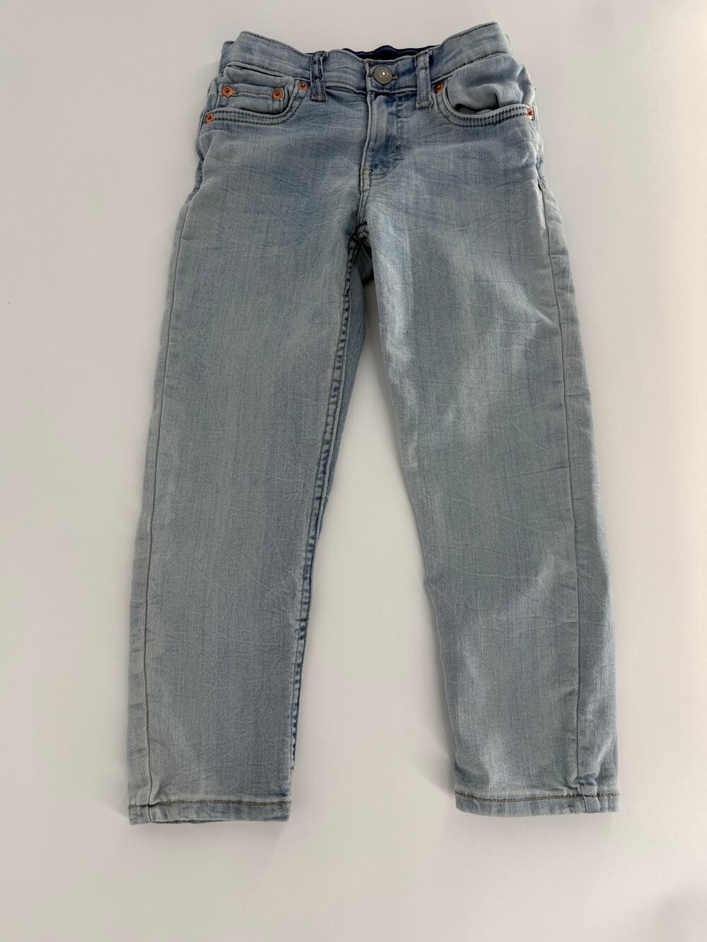Levi’s 502 Regular Taper Boys Jeans Size 6 Reg Light Wash Adjustable Waist